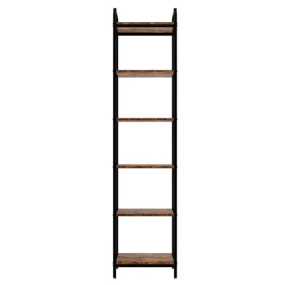 Obrázok produktu pre Regál na knihy BS 6, priemyselný štýl, kov + drevo, do obývačky, pracovne a kancelárie, 187 x 40 x 30 cm