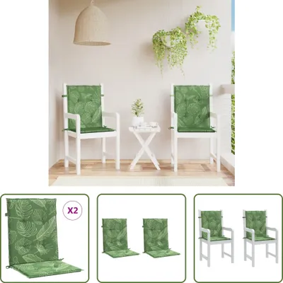 Produktbild von The Living Store Niedriglehner-Auflagen 2 Stk. Blattmuster Stoff