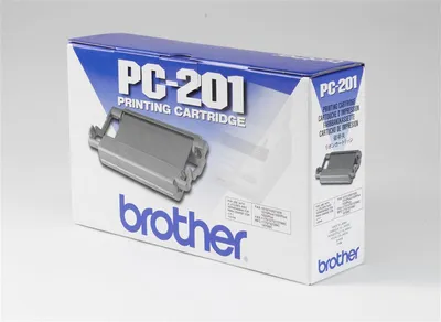 Produktbild von Brother PC-201, Faxkassette + Farbband, 420 Seiten, Schwarz, Brother FAX-1010, FAX-1020, FAX-1030, FAX-1020e, FAX-1030e, FAX-1020Plus, FAX-1030Plus, Wärmeübertragung, 1 Stück(e)