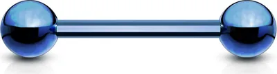 Produktbild von viva-adorno 1,6x16x5mm Universal Barbell Piercing Stab Zungenpiercing Brustpiercing Intimpiercing Stecker Hantel Edelstahl beschichtet Z310, dunkelblau