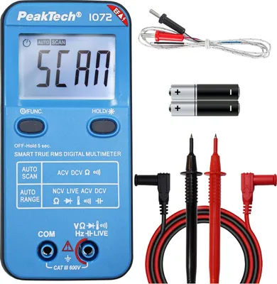 Zdjęcie produktu dla Multimetr cyfrowy PeakTech P 1072 600V AC/DC z NCV i testem pod napięciem