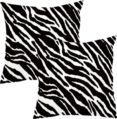 Produktbild von 2er-Pack Kissenbezug, Schöner Leopard, Zebra, Milchkuh, Giraffe, Muster, Tierdruck, Dekorativer Kissenbezug, 45 Cm X 45 Cm, Kissenbezug Für Bettcouch