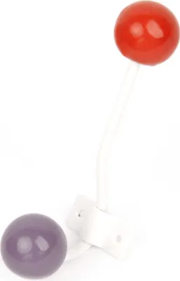 Produktbild von Garderobenhaken mit roten und lila Ballknauf