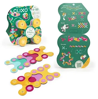 Produktbild von Clixo Jungle – Magnetische Biegsame Bausteine 9 Teile (Dschungel-Design, 360° drehbare Neodym-Magnete, wasserfest, über 100 3D-Konstruktionen) – STEAM-Lernspielzeug, ab 4 Jahren, CE & EN-71