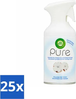 Obrázok produktu pre Air Wick - Sprej - Bavlnená jemnosť - Osviežovač vzduchu - 250 ml - Hodnotné balenie - 25 kusov