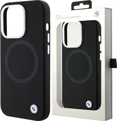 Produktbild von BMW Signature Liquid Silicone MagSafe Hülle für iPhone 15  Schwarz Handyhülle
