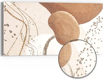 Produktbild von DEQORI Hybrid Leinwand Bild 60x30 cm 'Erdfarbene Eleganz' Wandbild Glas flach modern