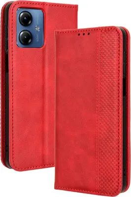 Produktbild von Motorola Moto G14 Hülle - Coverup Vintage Style Klapphülle - Rot