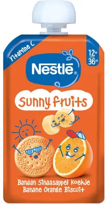 Zdjęcie produktu dla Nestlé Sunny Fruits Knijpfrucht Banana 12M+ 110ml – Przekąska z puree owocowym bez cukru