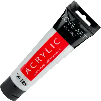 Zdjęcie produktu dla Farba akrylowa LOVEART 100ml - silver 120 - srebrna