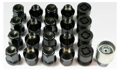 Produktbild von Felgenschloss und Radmuttern Set - M12x1,5 - Kegel 60° - SW19