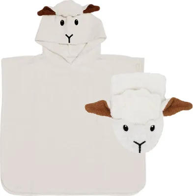 Produktbild von FüRnis Badponcho & Washandje - Kinder – Organisch Baumwolle – Stella das Schaf