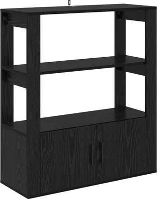 Image de vidaXL Sideboard noir imitation chêne 30 x 80 x 90 cm Bois composite