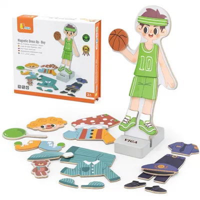 Obrázok produktu pre Viga Drevené puzzle Magnetické vzdelávacie obliekanie
