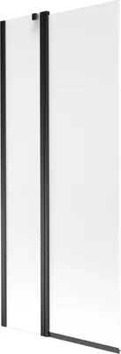 Obrázek produktu pro Mexen Flip vanová zástěna 1 křídlo 80 x 150 cm, Vzor jinovatky, Černá - 894-080-101-70-30