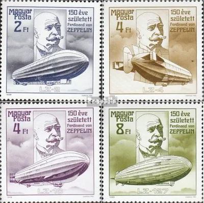 Produktbild von Briefmarken Ungarn 1988 Mi 3942A-3945A (kompl.Ausg.) postfrisch Graf von Zeppelin