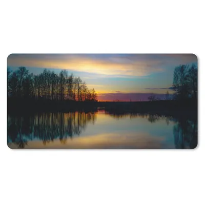 Produktbild von MuchoWow® Schreibtischunterlage Wasser - See - Bäume - Sonnenuntergang - Natur 80x40 cm - XXL Mauspad - Gaming Mauspad