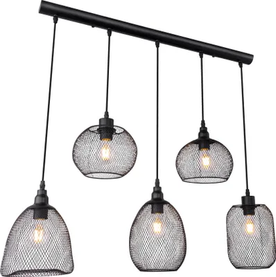 Immagine prodotto di Globo Lighting|Lampada a sospensione in metallo nero, 5x E27