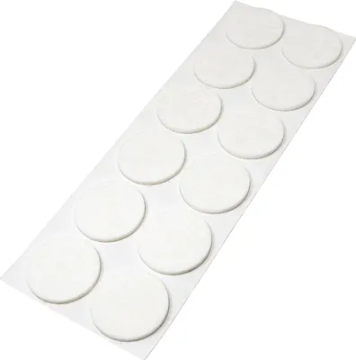 Produktbild von Adsamm® | 12 x selbstklebende Filzgleiter / Weiß / Ø 40 mm / rund / Möbelgleiter aus Filz mit 3.5 mm Stärke