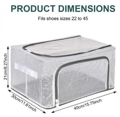 Imagen del producto de Caja de almacenamiento para zapatos con tapa transparente, plegable, para 12 pares de zapatos, organizador de zapatos para el hogar