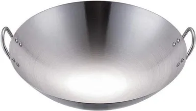 Produktbild von Stabiler 28cm Edelstahl-Wok mit Doppelgriff