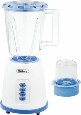 Obrázek produktu pro Mixér s mlýnkem Rosberg R51162B, 500W, 1,5 l, 2 rychlosti + pulzní režim, modrobílý