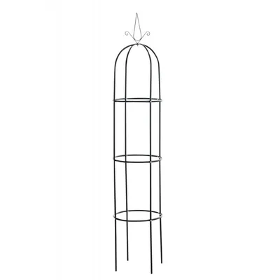 Produktbild von CLP Rankhilfe Romantika aus Metall | Witterungsbeständige freistehende Ranksäule | Durchmesser: 38 cm | Höhe: 190 cm schwarz Größe 1 Stück