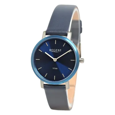 Produktbild von Regent Damen Uhr Lederarmband Leder Armbanduhr Analog blau UR2094055