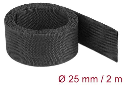 Produktbild von DeLOCK Gewebeschrumpfschlauch 2 m x 25 mm Schrumpfungsrate 2:1 schwarz, Schrumpfschlauch, Schwarz, Polyolefin, 2 m, 1 Stück(e), 2:1