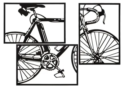 Produktbild von Mauro Ferretti Wandpaneel Fahrrad Set 3-tlg. je 40x1,3x60 cm schwarz