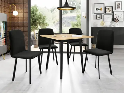 Obrázek produktu pro Jídelní set 4+1 PHOBIE - dub kraft / černý