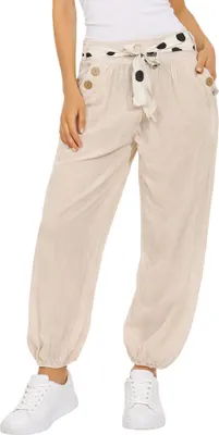 Produktbild von 270 Mississhop Damen leichte Hose Sommerhose Haremshose Ballonhose  Beige