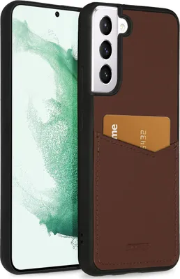 Obrázek produktu pro Accezz Premium kožený zadní kryt s přihrádkou na karty Samsung Galaxy S22 Plus - hnědý