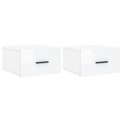 Produktbild von Wand-Nachttische 2 Stk. Hochglanz-Weiß 35x35x20 cm