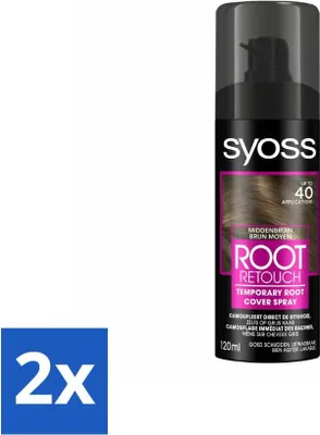 Produktbild von SYOSS - Ansatzspray Mittelbraun - Sofortige Grauabdeckung - Vorteilspack - 2 Stücke