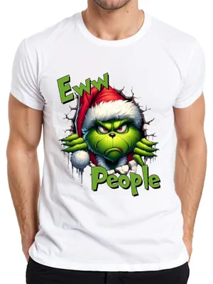 Immagine prodotto di Maglietta da uomo Eww People Grinch Natale, regalo divertente, bianco, XL