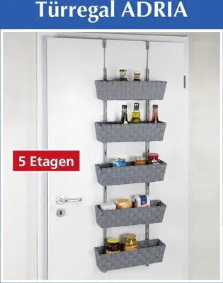Produktbild von Merkloos Türregal Adria, 5 Böden, grau