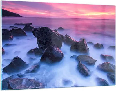 Produktbild von Bilder auf glas - Strand ufer wolken dämmerung - 120x80cm - Glasbilder - Wandbilder - Kunstdruck - zum Aufhängen bereit - Wanddekoration aus Glas - Glas Bilder - Wandbild auf Glas - GAA120x80-2409