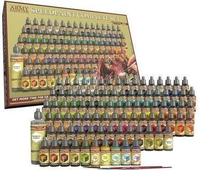 Produktbild von The Army Painter SPEEDPAINT COMPLETE SET 2.0, Schwarz, Blau, Bronze, Braun, Gold, Grün, Grau, Pink, Violett, Rot, Silber, Gelb, Acrylfarbe, Flüssigkeit, 18 ml