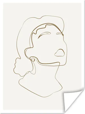 Produktbild von MuchoWow® Poster Frauen - Linienkunst - Minimalismus 60x80 cm - Schlafzimmer Dekoration