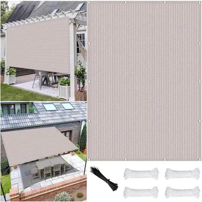 Produktbild von Schattentuch Rechteckig - Schutz vor Sonne - atmungsaktives Material - 1 x 4,1 Meter - Weiß