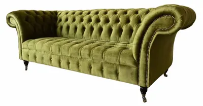 Produktbild von Design Chesterfield Sofa 3 Sitzer Grün Couch Polster Sofas Wohnzimmer