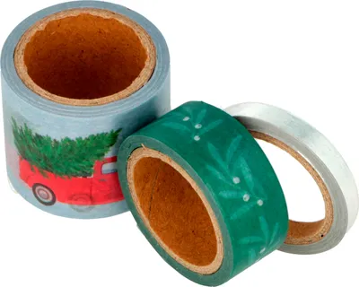 Produktbild von Washi Tapes 'Christmas Time' mit Hotfoil Effekt, 3 Rollen, weihnachtlichen Motiven, Breite 5/15/30 mm, Länge 5 m