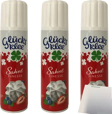 Produktbild von Glücksklee Sprühsahne Finesse 30% Fett 3er Pack (3x250ml Dose) + usy Block