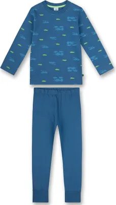 Produktbild von Sanetta Jungen Schlafanzug - Nachtwäsche, Pyjama, lang, Baumwolle, Autos Blau 140