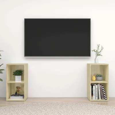 Produktbild von vidaXL TV-Schränke 2 Stk. Sonoma-Eiche 72x35x36,5 cm Holzwerkstoff