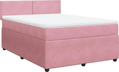 Produktbild von vidaXL Boxspringbett mit Matratze Rosa 140x190 cm Samt