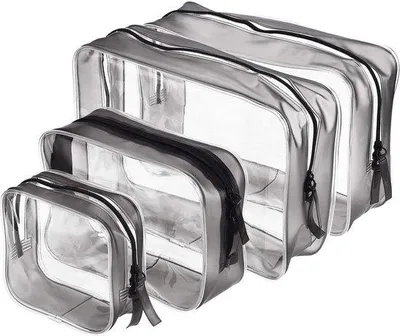 Immagine prodotto di Trousse da viaggio, trasparente, 4 scomparti, impermeabile, in PVC