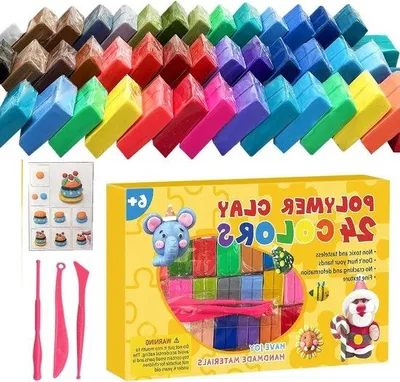 Productafbeelding van Luchtdrogende Kleiset - Boetseerdeeg Set - Kunstprojecten Maken - 24 Levendige Kleuren - 23.5 x 14.5 cm - Meerdere Kleuren