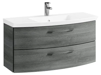Produktbild von Pelipal Badmöbel-Set Cassca Sprint BxHxT 101 x 48 x 46,2 cm Frontfarbe graphit struktur quer mit Waschtisch Mineralmarmo
